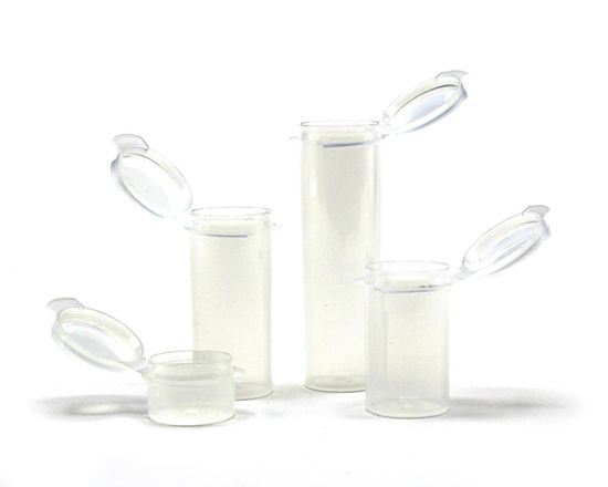 Picture of Hinged Plastic Containers, Round, 3.25 mL, 0.99"x0.63"