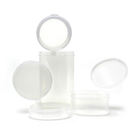 Picture of Hinged Plastic Containers, Round, 70.97 mL, 2.52"x1.28"