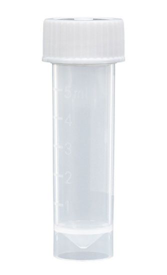 Picture of 5mL Transport Tube w/ White Screw Cap, Unassembled