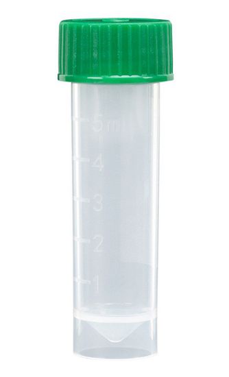 Picture of 5mL Transport Tube w/ Green Screw Cap, Unassembled