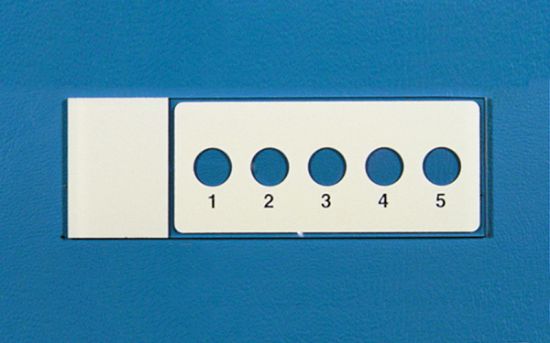 Picture of PTFE Printed Slide, 5 Well, 7mm