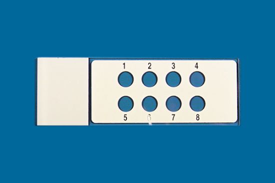 Picture of PTFE Printed Slide 8 Well, 6mm