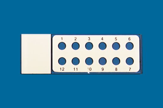 Picture of PTFE Printed Slide 12 Well, 5mm