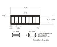 Picture of 8 Well ProPlate™ Tray set / 3 – 7 x 16 mm, Stainless Steel Spring Clips