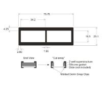 Picture of 2 Well ProPlate™ Tray set / 4 – 16.5 x 34 mm, Delrin®️ Snap Clips