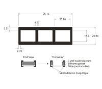 Picture of 3 Well ProPlate™ Tray Set / 4 – 18 X 20 mm, Delrin®️ Snap Clips