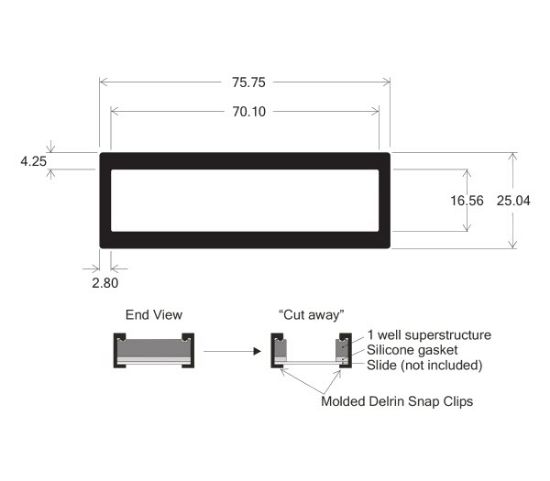 Picture of 1 Well ProPlate™ Module only/ 16.5 x 70 mm, without Clips