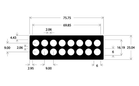 Picture of 16 Well ProPlate™ Module Only/ 6 mm Diameter, Without Clips