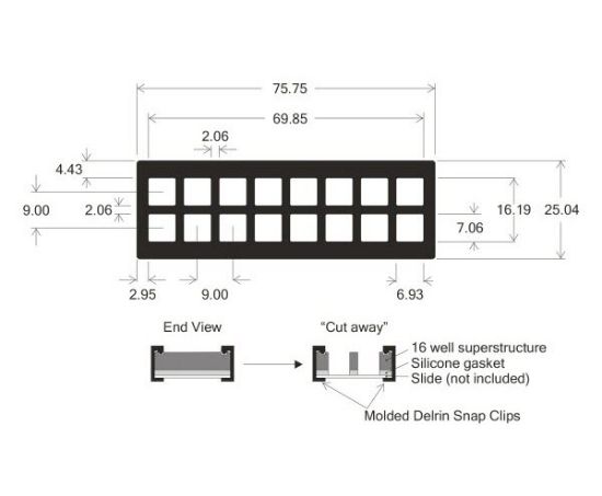 Picture of 16 Well ProPlate™ Module Only/ 7 X 7 mm, Without Clips