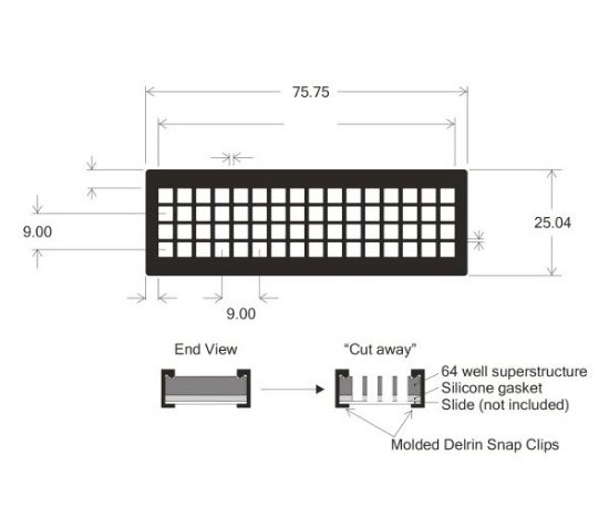 Picture of 64 Well ProPlate™ Module only/ 3.5 x 3.5 mm, without Clips