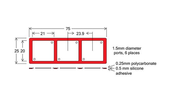 Picture of SecureSeal™ Hybridization Chambers, 3 Wells - 20mm X 21mm X 0.6mm