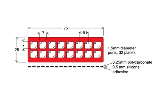 Picture of SecureSeal™ Hybridization Chambers, 16 Wells - 7mm X 7mm X 0.9mm