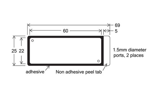 Picture of Fluor Friendly Adhesive Chamber, 1 -22mm X 60mm X 0.25mm Depth