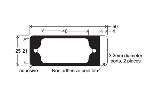 Picture of Fluor Friendly Adhesive Chamber, 1 -21mm X 40mm X 0.12mm Depth