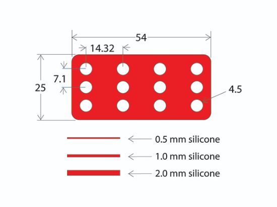 Picture of A / A Press To Seal Gasket, 4.5mm (D), 1.0mm -Depth, 12 Well