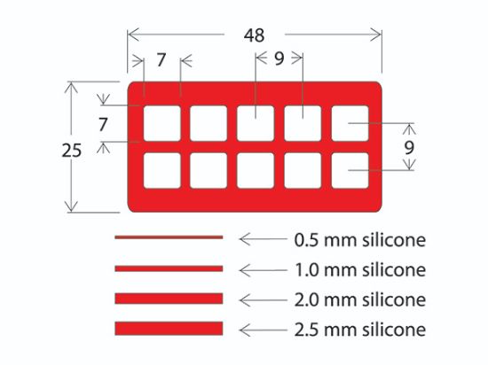 Picture of S / A Press To Seal Gasket, 7X7mm Id, 0.5mm -Depth, 10 Well