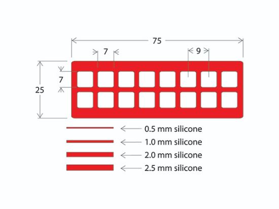 Picture of S / S Press To Seal Gasket, 7X7mm Id, 0.5mm -Depth, 16 Well