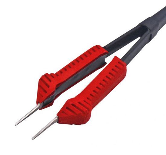 Picture of Heated Forceps, Serrated, 1 mm, Red