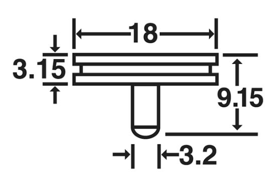 Picture of Shorter Pin Stub SEM Mounts with Slotted Head, 18 mm