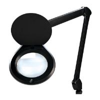 Picture of Round 5" LED Magnifier, Black, 1.88X, 3.5, Table Clam