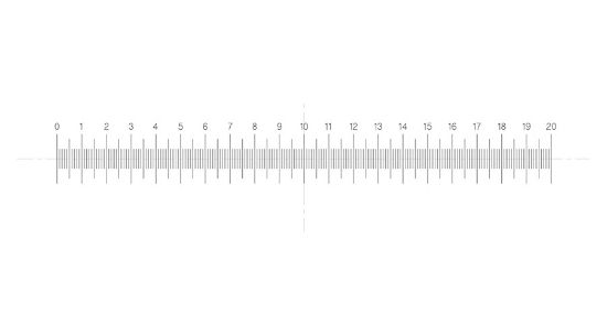 Picture of Horizontal Micrometer 20mm Long With 100 Divisions Of 0.1mm Any Custom Size