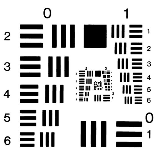 Picture of USAF Test Chart Groups 0 to 7 R70