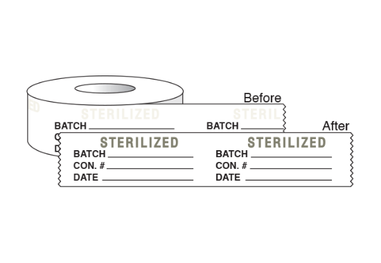 Picture of Steam Autoclave Tape, Pre-Printed Batch, Con#, Date