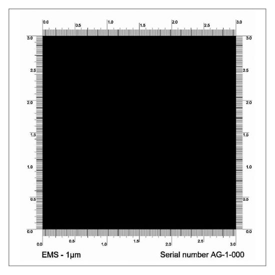 Picture of 1 µm Pitch Silicon Calibration Specimen