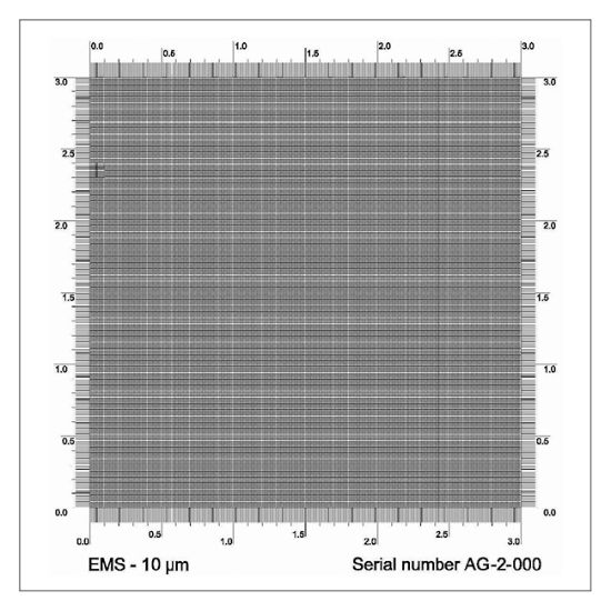 Picture of 10 µm Pitch Silicon Calibration Specimen